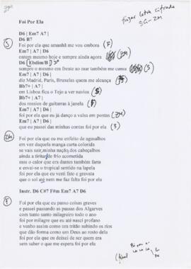 Letra e cifras da canção "Foi por ela"