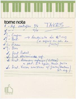 Takes da canção "5-4-3-2-1"