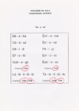 Lenga-lengas recitadas de "Benjamim na aula"