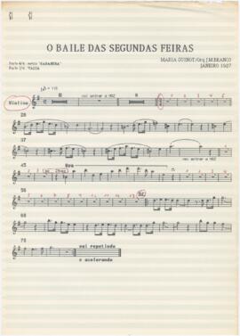 Parte de violino da canção "O baile das segundas-feiras"