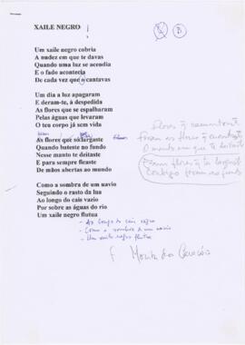 Letra da canção "Xaile negro"