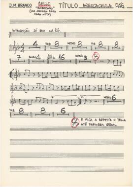 Parte de violoncelo da canção "Arrocachula"