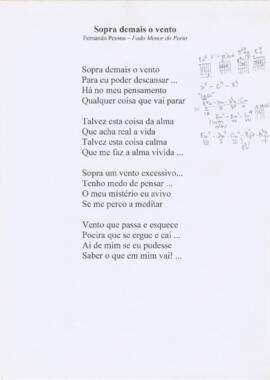 Letra da canção "Sopra demais o vento"