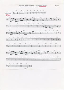 Parte de violoncelo (dobragem) de "O pudim do Benjamim"