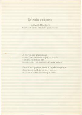 Letra da canção "Estrela cadente"