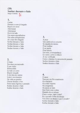 Letra da canção "Sonhar durante o fado"