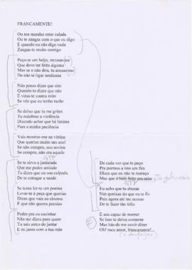 Letra da canção "Francamente"