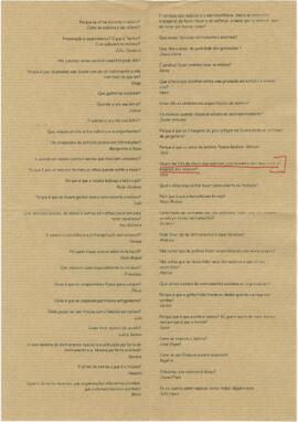 Folheto "As questões... da música e não só."