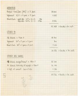 Apontamentos com orçamentos de estúdios