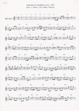 Partitura da canção "Marcha do Bairro Alto - 1995"