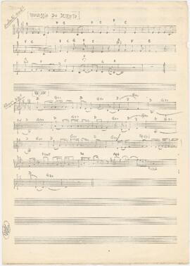 Partitura com a melodia e cifras das canções "Travessia do deserto" e "Vá-vá"