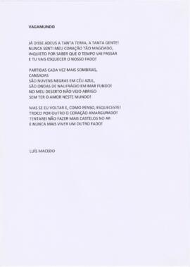 Letra da canção "Vagamundo"
