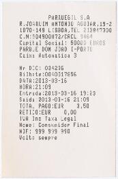 Recibo de estacionamento