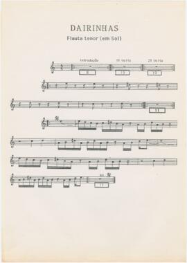 Parte de flauta tenor da canção "Dairinhas"