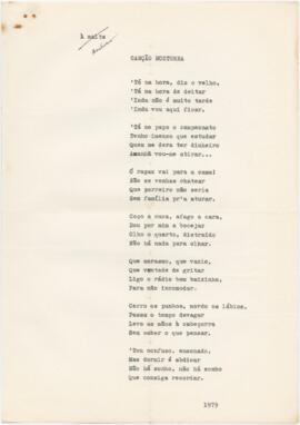 Poema / letra de canção "Canção nocturna"