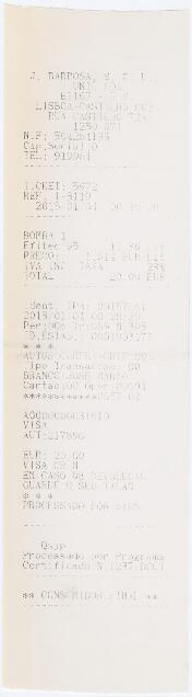 Recibo de abastecimento de combustível