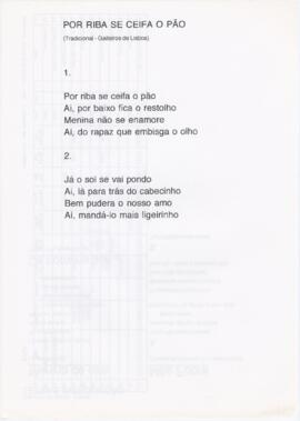 Letras das canções "Por riba se ceifa o pão" e "Mãe pobre"