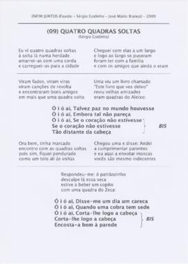 Letra da canção "Quatro quadras soltas"