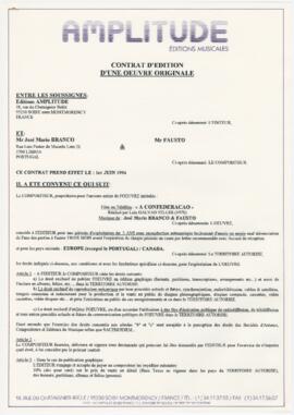Contrato entre a Amplitude, José Mário Branco e Fausto