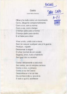 Letra da canção "Caeiro"