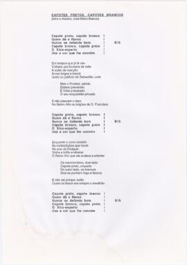 Letra da canção "Capotes pretos, capotes brancos"