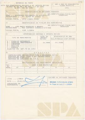 Declaração de rendimentos