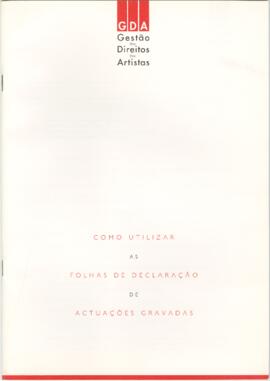 Manual de preenchimento de folhas de declaração de actuações gravadas - GDA