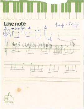 Rascunho de partitura da canção "Ao passar junto da vide"