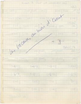 Cifras da canção "Les Vacances au mois d'Aout"