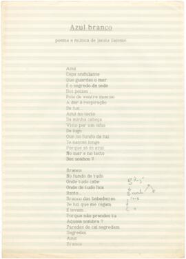 Letra da canção "Azul branco"