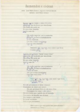 Letra da canção "Remendos e côdeas"