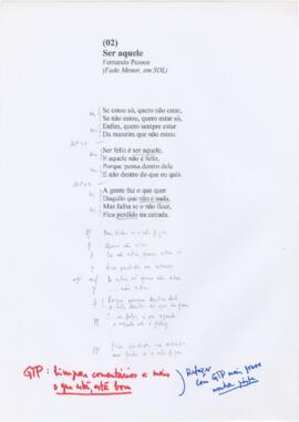 Letra da canção "Ser aquele"