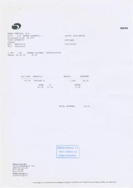 Factura / recibo de abastecimento de combustível