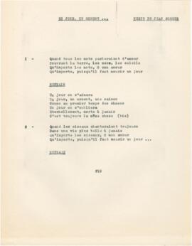 Letra da canção "Un jour, un moment"