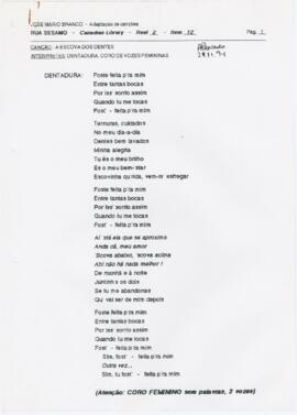 Letra da canção "A escova dos dentes"