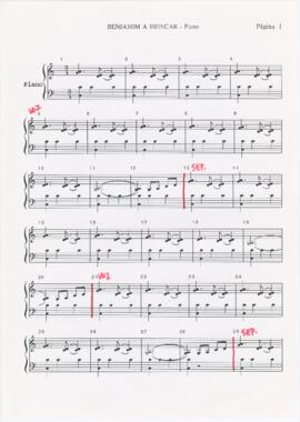 Parte de piano de "Benjamim a brincar"