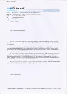 Correspondência de Nuno Teotónio Pereira para Manuel Raposo