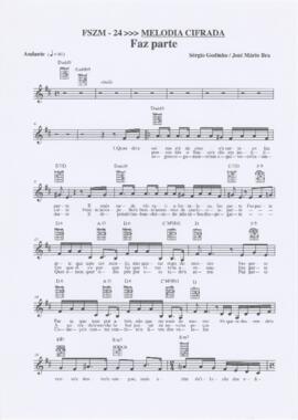 Partitura e cifras da canção "Faz parte"