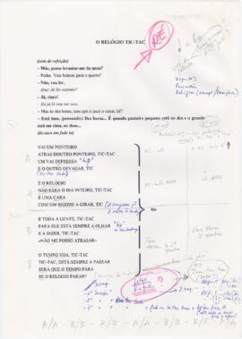 Letra de "O relógio tic-tac"