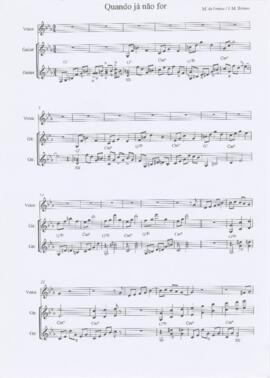 Partitura e cifras da canção "Quando já não for"