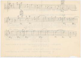 Partitura e cifras + excerto de texto do Sindicato dos Trabalhadores de Espectáculos