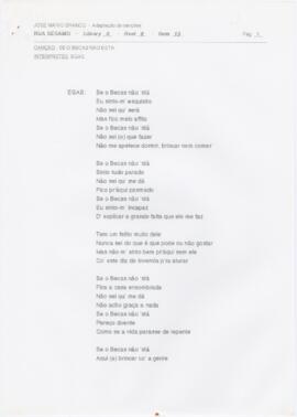 Letra da canção "Se o Becas não está"