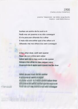 Letra da canção "1900 (Carta a Anton Tchekhov)"
