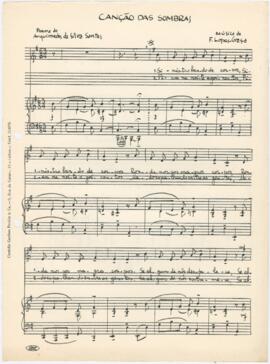 Partitura da canção "Canção das Sombras"