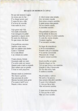 Letra da canção "Do que um homem é capaz"