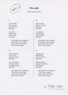Letra da canção "Pão-pão"