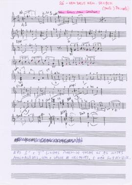 Partitura e cifras da canção "Nem Deus nem Senhor"