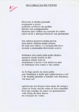 Letra da canção "No Coração do Vento"