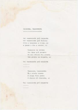 Letra da canção "Vassoura, vassoureta"