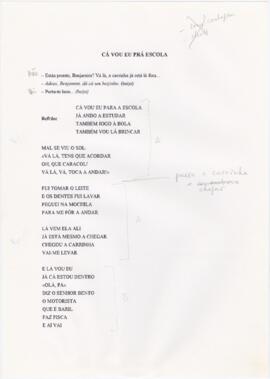 Letra de "Cá vou eu prá escola"